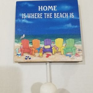 NWT, "Home is where the beach is" wall hook